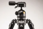 Vanguard Vesta GO 234CB 4-section carbon fiber travel tripod with VEO BH-50 ball head on white background